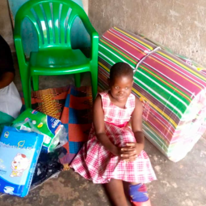Mariam during her first care support with St. Jude Africa