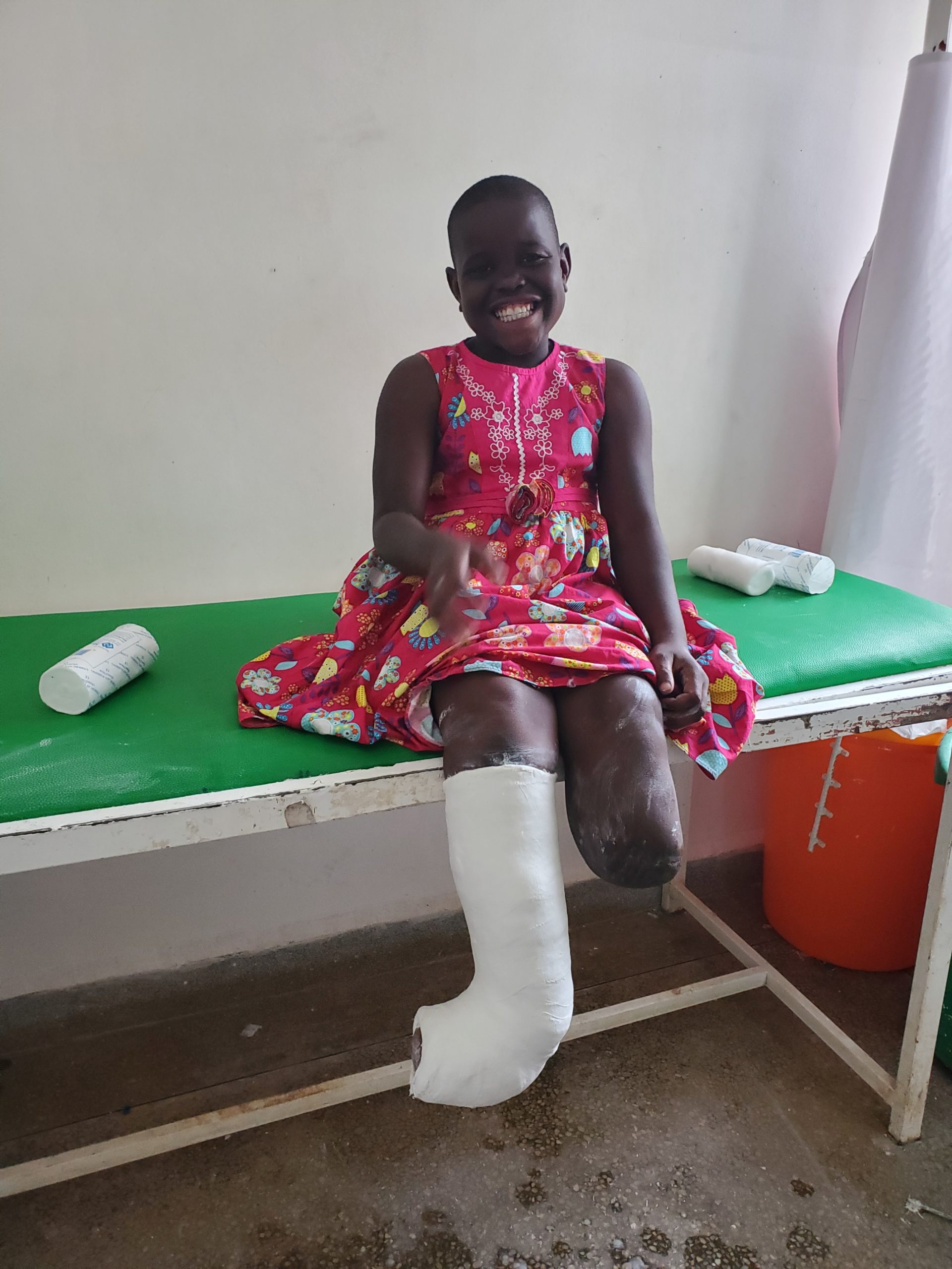 Mariam during a care visit focused on mobility support